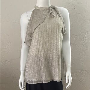 White House Black Market Metallic Halter Blouse